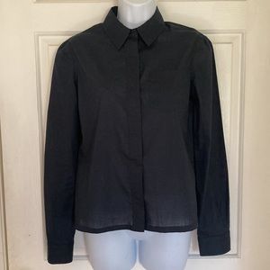 Marc Jacobs Womens Black 100% Cotton Dress Shirt Blouse 6 Excellent